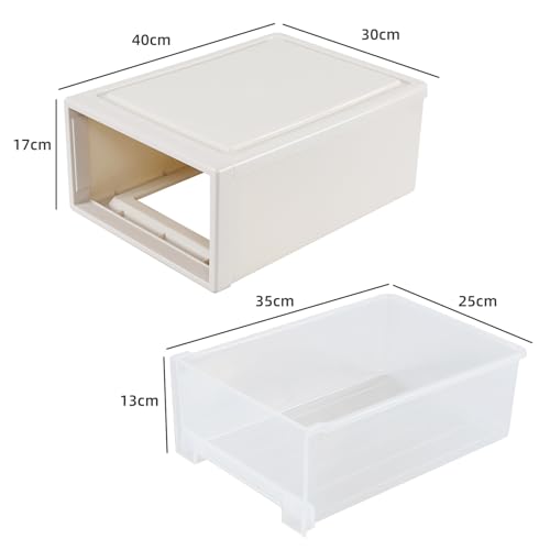 Yesdate Stapelbare Schubladeneinheit aus Kunststoff, 18 l, Schreibtisch-Frontbox, Schubladen-Organizer – 1 Stück
