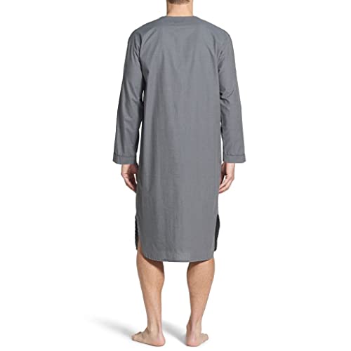 Camisón de manga larga para hombre ropa de dormir suave tallas S a XXXL 2