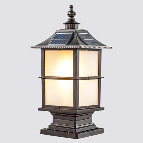 Lámpara solar impermeable con tapa de poste para iluminación exterior de vallas