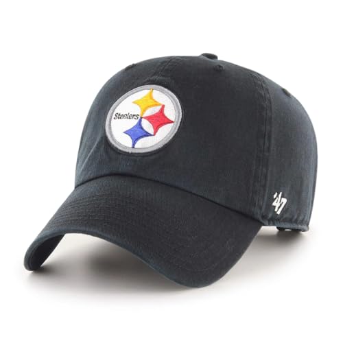 Consejos para Comprar Gorra Steelers al mejor precio. 47 Gorra ajustable unisex 47 NFL con logotipo primario para adultos, talla única, Pittsburgh Steelers - negro, One Size