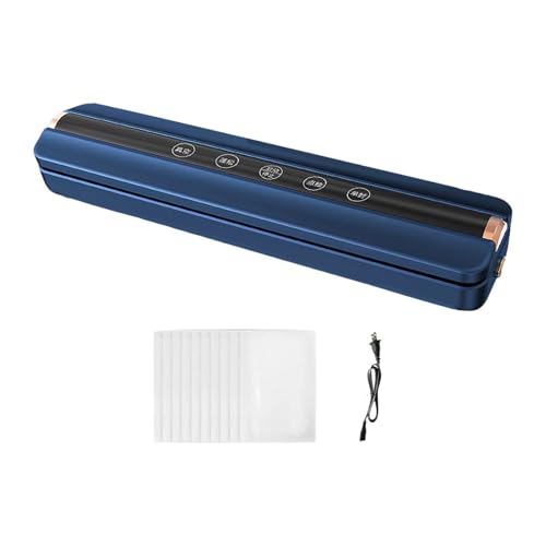 LOVIVER Macchina confezionatrice sottovuoto con 10 sacchetti, leggera, facile da pulire, macchina sigillatrice ad aria, macchina sottovuoto automatica, Blu