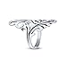 Boho South Western Style Nature Swirl Leaf Vine Wrap Bypass Full Finger Armor Statement Ring Western Jewelry For Women Teen Oxidized .925 Sterling Silver