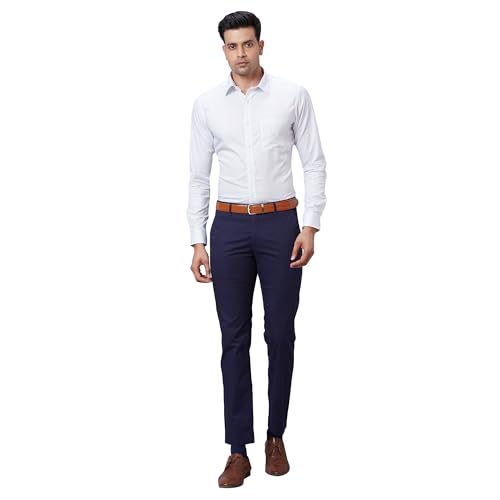 Image of Raymond Men's Pure Cotton Structure Pattern Slim Fit Semi Cutaway Collar Full Sleeve Formal Shirt