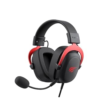 Headphone Fone de Ouvido Havit H2002d Black Red, Gamer, com Microfone Destacável, Falante 53mm, Plug 3, 5mm: compatível com XBOX ONE e PS4, HAVIT, HV-H2002d Cor Preto e Vermelho, HV-H2002d