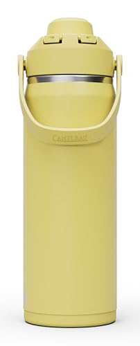 Image of CamelBak Thrive Chug Insulated Stainless Steel Water Bottle, Cold Retention with High Flow Lid for Everyday Hydration and Active Use, 20oz, Yellow Bloom