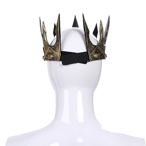 Liatunou Regal King's Crown,Adjustable Royal Crown Prince Tiara,Medieval King Costume Accessories for Adult