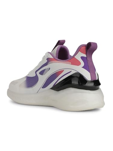 Image of Liberty LEAP7X White Sports Shoes for Men - Memory Foam Lace-Up Sports Wear
