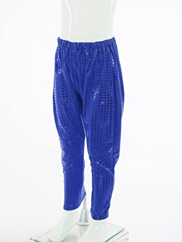 FEESHOW Boys Girls Metallic Shiny Loose Baggy Pants Kids High Waist Trousers for Hip Hop Jazz Streetwear Dancewear4