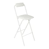 SHIECAMASIC 1 PC Folding Bar Stool with Backrest，27.5' Height 275lb Capacity Foldable Bar Stool with footrest, Portable Tall Folding Chair for Counter,Kitchen Island&Shop Cafe (1 PC 27.5in White)
