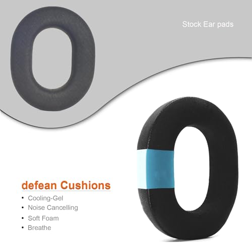 Defean Cooling Gel Earpads para Razer BlackShark V3 / V3X (No para V3 Pro) | Almohadillas de Gel de Enfriamiento y Espuma para Micrófono para BlackShark V3 / V3X, espuma de aislamiento de ruido de alta densidad miniatura 6