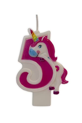 Partyland Vela de Cumpleaños Unicornio para Niñas y Niños. Números 0 1 2 3 4 5 6 7 8 9....