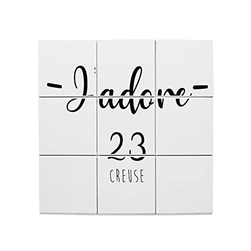 Carreaux Céramique Décoratif Creuse 23 | Lot de 9 Tableaux Muraux 60x60cm