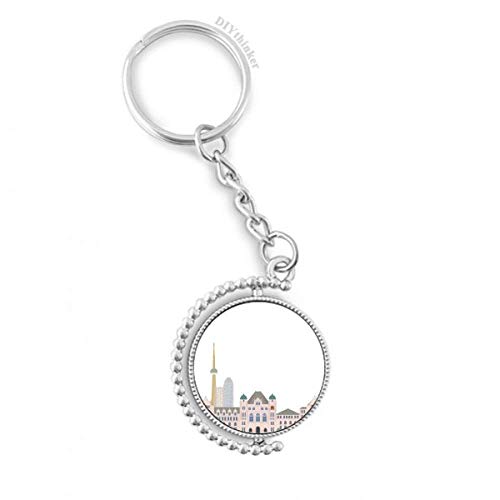 Porte-clés rotatif Canada souvenir aquarelle multicolore à offrir aux passionnés