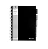 Encuadernación de alam Pukka Pad - Cuaderno de espiral doble de tapa dura (A4, 250 hojas microperforadas, 80 g/m², raya de 8 mm, incluye separadores), diseño de rayas, color negro
