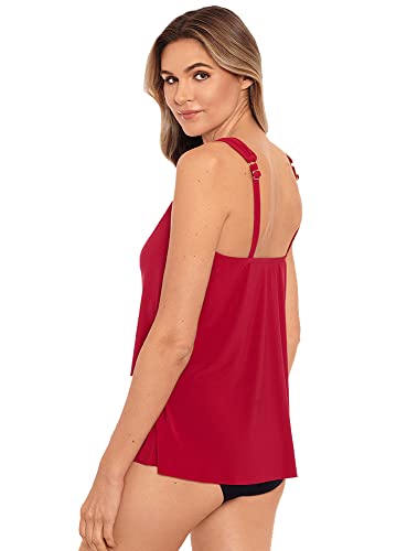 Miraclesuit Women's Swimsuit Razzle Dazzle Underwire Bra Tankini Bathing Suit Top, Grenadine, 14 #TOP2