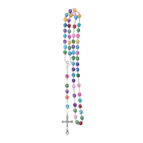 Chapelet de croix catholique en cristal pour la prière quotidienne et méditation