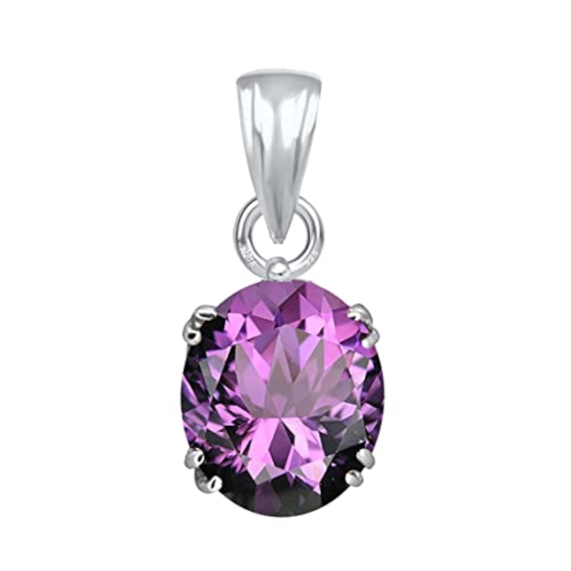 Sterling Silver Amethyst Pendant for Men & Women, 8.25 Ratti