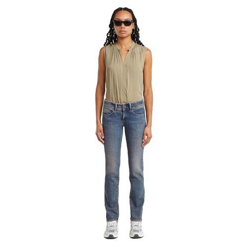 Miniatura 4 de G-Star Midge Slim Straight Jeans, Jeans Para Mujer, Azul Antique Faded Lithium Flame D26424-D503-H072 , 33w 32l