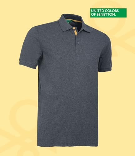 Image of United Colors of Benetton Shirt for Men | Tees for Man | Half Sleeves Plain Stylish Regular Fit Polo | Collar Tshirt | T-Shirt | Stylish Mens Tshirt