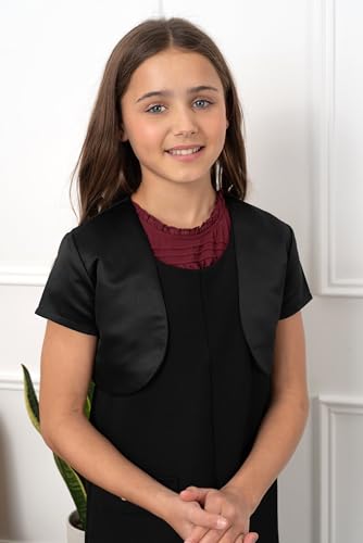 BlackButterfly Kids Satin Short Sleeve Bolero Childrens Girls Shrug3
