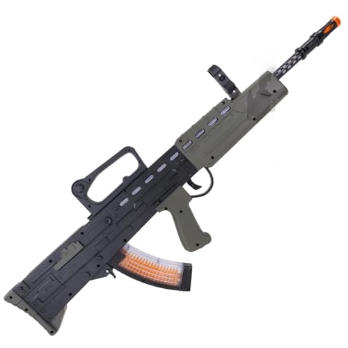 L85A1 Tactical Automatic Toy Rifle Multicolored LED Light-Up Barrel & Body Realistic Combat Sounds with Replaceable Magazine 18-Inch Battery Operated Toy Gun for Kids