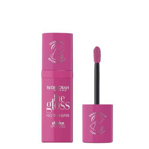 Deborah Milano - The Gloss No Transfer, Lucidalabbra a Lunga Durata con Colore Brillante che Non si Trasferisce, Alta Brillantezza e Coprenza Leggera, N.04 Pop Pink, 4ml