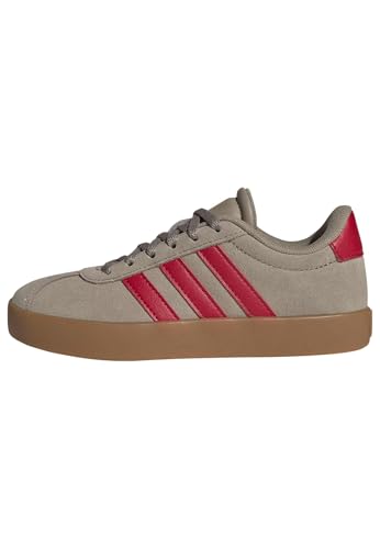 adidas Mixte Enfant VL Court 3.0 Shoes Kids, Blanch Cargo/Pure Ruby/Gold met., 39 1/3 EU