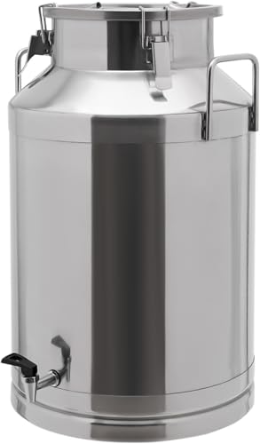 Bidón de Leche de Acero Inoxidable Resistente de 60 litros con Tapa hermética, garrafa de Leche, Cubo de Leche, balde de Vino, contenedor de Transporte
