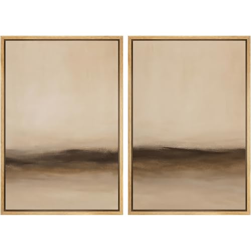 SIGNWIN Framed Canvas Print Wall Art Soft Earth Tone Gradient