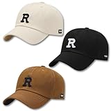 Gorra de béisbol,Sombrero para el Sol,3pcs Gorra Ajustable con R Logo Bordad, Gorra Deportiva Unsex, para Correr y...