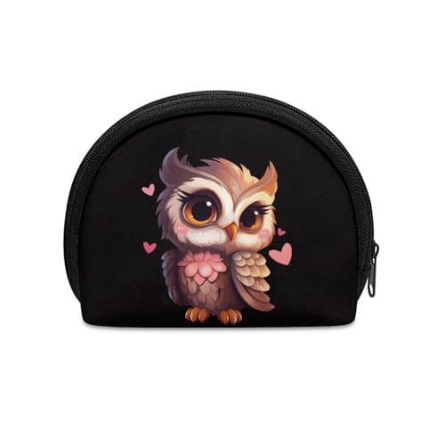 Wanyint Mini portamonete con cerniera, portamonete, tasche, portamonete, portamonete portatile, Amante gufo, Portamonete