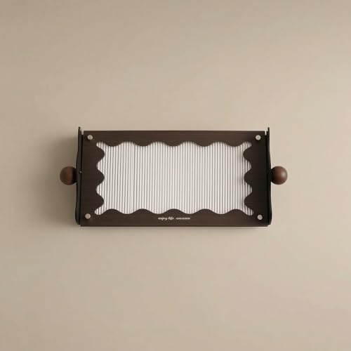 Bandeja decorativa para recibidor YWMJZEU de madera con panel ondulado 7