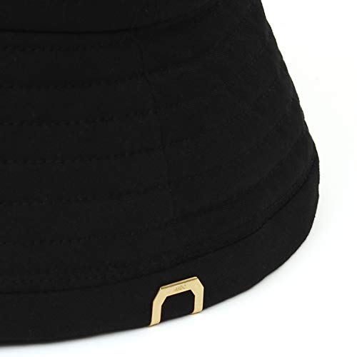 Undercontrol Vintage Bio Washed Cotton Fabric Gold Label Deep Long Brim Adjustable Four Seasons Bucket Hat Korea Safari Hat (Bio Black) #TOP6