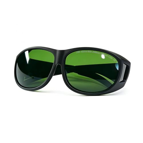 BLUETIMES Occhiali Protezione Laser OD6+ per 1064nm 405nm Fiber/UV Laser, Occhiali Certificati (200-450nm & 800-1200nm), VLT 50% Alta Visibilità per Incisore Laser, Taglio e IPL