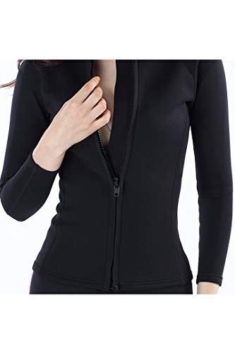 Chaqueta de neopreno para mujer Micosuza, 1.5 mm, manga larga, cremallera frontal miniatura 5