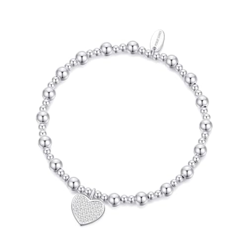 Bracelet extensible à breloques cœur Philip Jones cristal Zircondia - 2