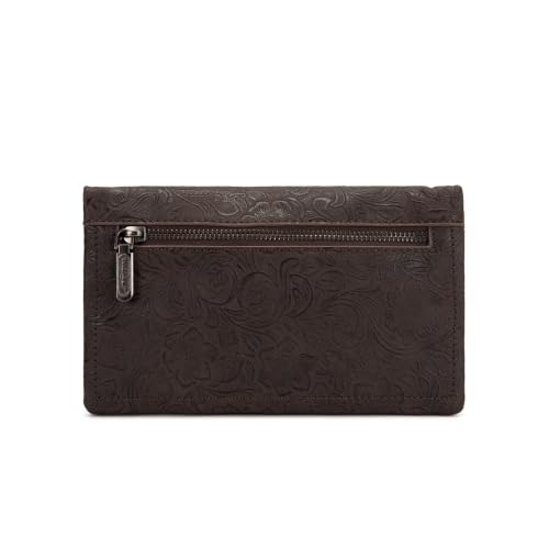 Image of Montana West Wrangler Crossbody Wallet Purse for Women Western Floral Embossed Clutch Small Purse Credit Card Holder WG176-4001-1CF