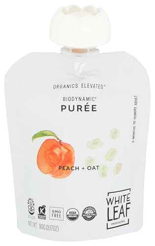 White Leaf Provisions Organic Peach & Oat Baby Food, 3.17 OZ