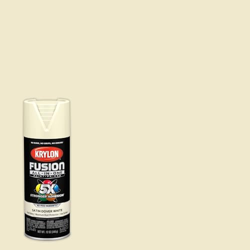 Image of Krylon Fusion All-In-One Adhesive Spray Paint for Indoor /Outdoor Use, 12 oz, Dover White