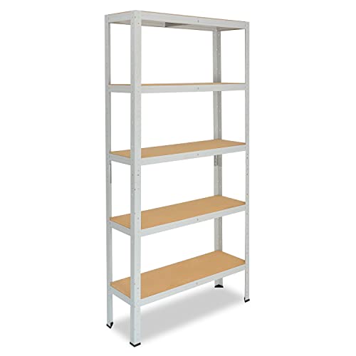 shelfplaza® 180x80x30cm Office Gris Clair etagère de Rangement Outil/Etagere Metal avec 5 Niveaux/capacité Charge 175kg par Niveau d' Etagere Bureau/Etagere Rangement pour Etagere de Bureau