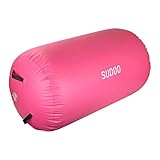 LEAGUE&CO エアーロール バク転練習 バレルロール インフレータブル サポート器具 体操エアトラックインフレータブル インフレータブル体操マット エアマット空気転落バレル エアローラー ダンス トレーニングセット 体操/ヨガ/トレーニング/フィットネス/ダンス (ピンク, 100*60cm)