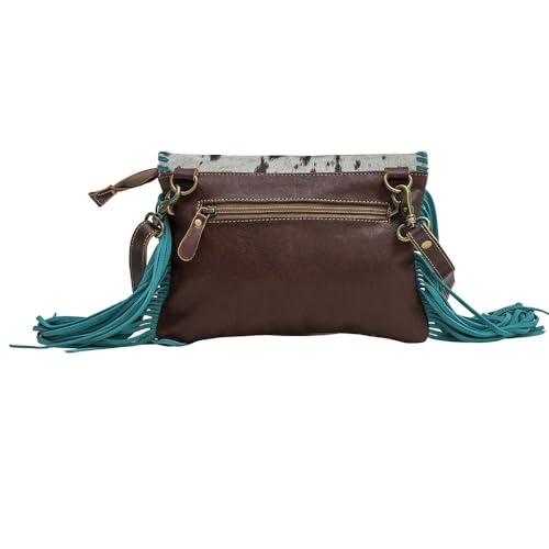 Myra Bag Western Leather Shoulder Bag for Women, Upcycled Hairon Crossbody Bag With Tassel - Minun3