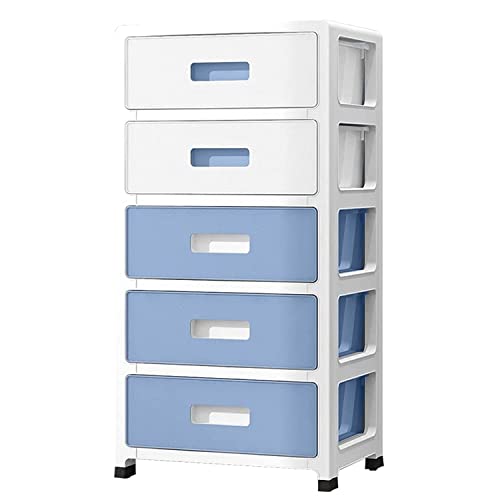 CAMLEO Plastic Drawer Storage Cabinet Toys Storage Box 5 Layer ïŒwith Wheels containers for Kitchen Bathroom Storage Cabinet for Clothes Toys Bedroom - (26D x 35W x 70.5H centimeters 0.5-1cm)