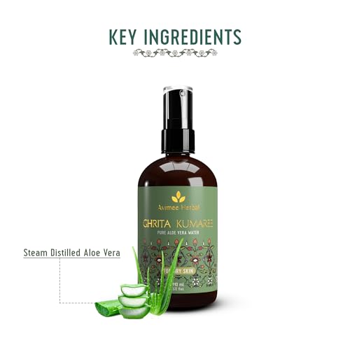 Avimee Herbal Ghrita Kumaaree Pure Aloe Vera Water Liquit (Hydrosol) for Dry Skin 110 Ml - Image 2