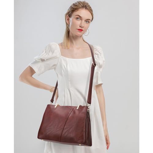 Image of Women's Purses Medium Top Handle Shoulder Hobo Tote Leather Handbag