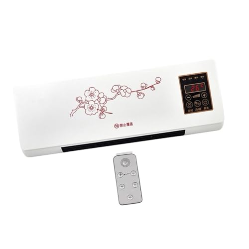 F Fityle Calefactor Eléctrico Montado en Pared con Temporizador de 8 Horas Y Calentamiento Eficiente 1800W Máquina Compacta Y Silenciosa Fabricada en PP Resist, Flor Roja, Individual