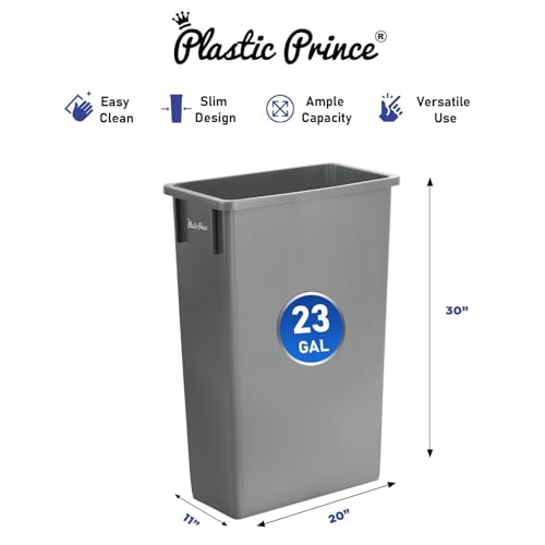 Caneca de basura rectangular gris Plexon 23 galones miniatura 2