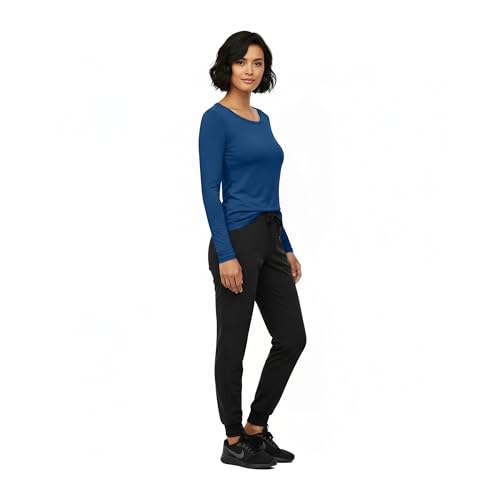 Image of Natural Uniforms Women's Long Sleeve Underscrub T-Shirt - Cotton Blend Scrub Base Layer for Nurses & Medical Professionals