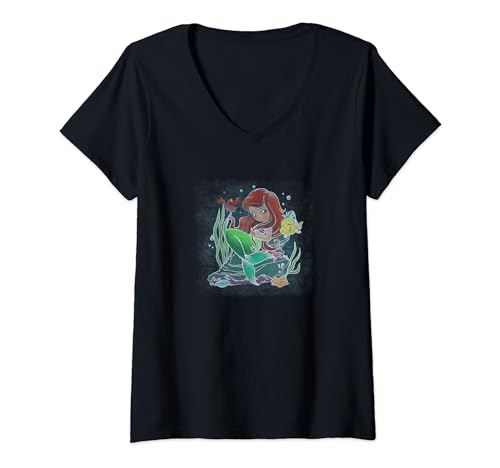 T-shirt Disney col V motif chibi de la Petite Sirène parfait pour offrir aux fans