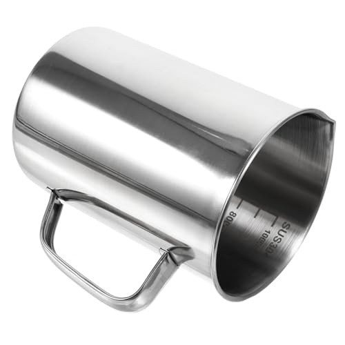 FUNOMOCYA Stainless Steel Measuring Cup Scale 1000ml Laboratory Beaker Accurate Graduation for Kitchen Use